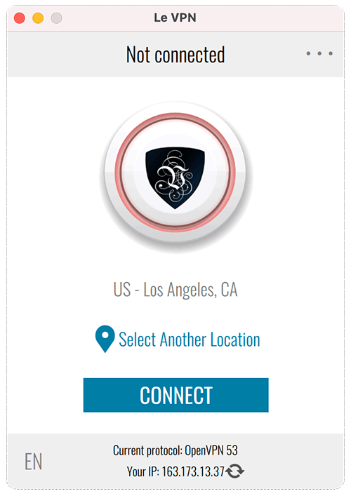 Select Le VPN server and connect